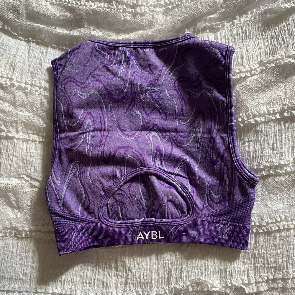 AYBL Purple Swirl Crop Top and Shorts Set - Picture 2 of 5